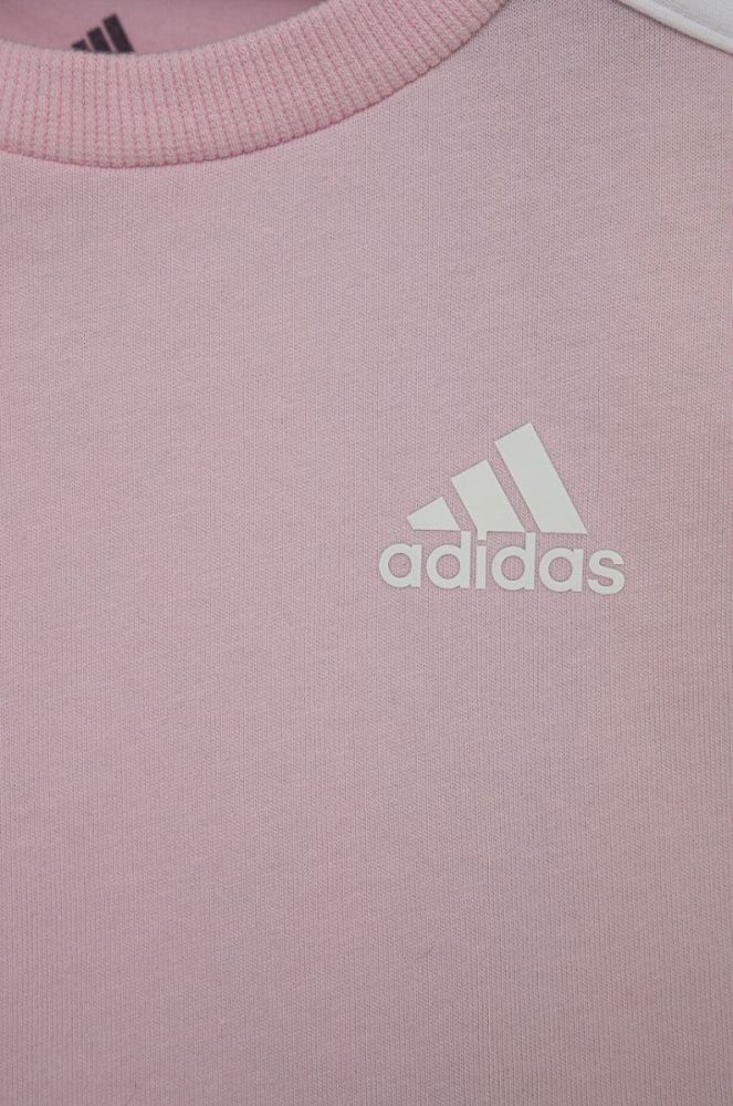 Дитячий бавовняний комплект adidas HF1906 колір рожевий фото 3
