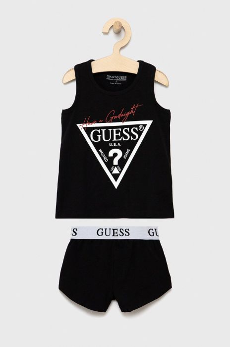 Дитяча піжама Guess колір чорний Дитяча піжама Guess колір чорний