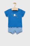 Дитячий бавовняний комплект United Colors of Benetton колір блакитний
