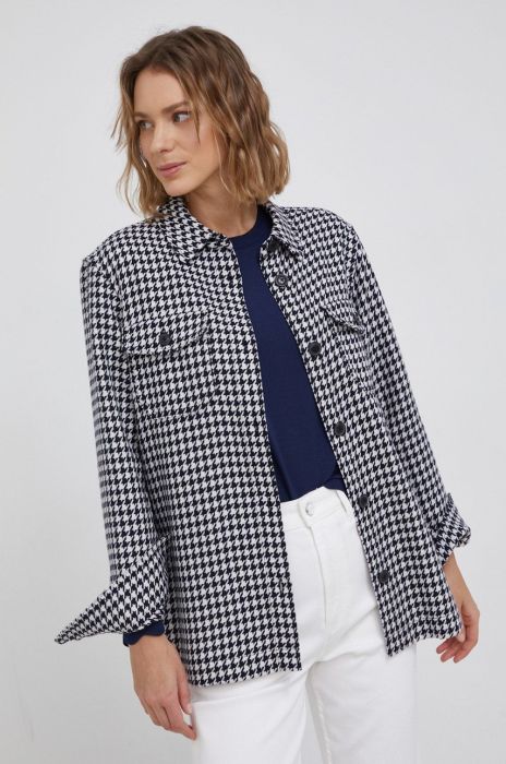 Tommy Hilfiger - Сорочка з домішкою вовни колір темно-синій