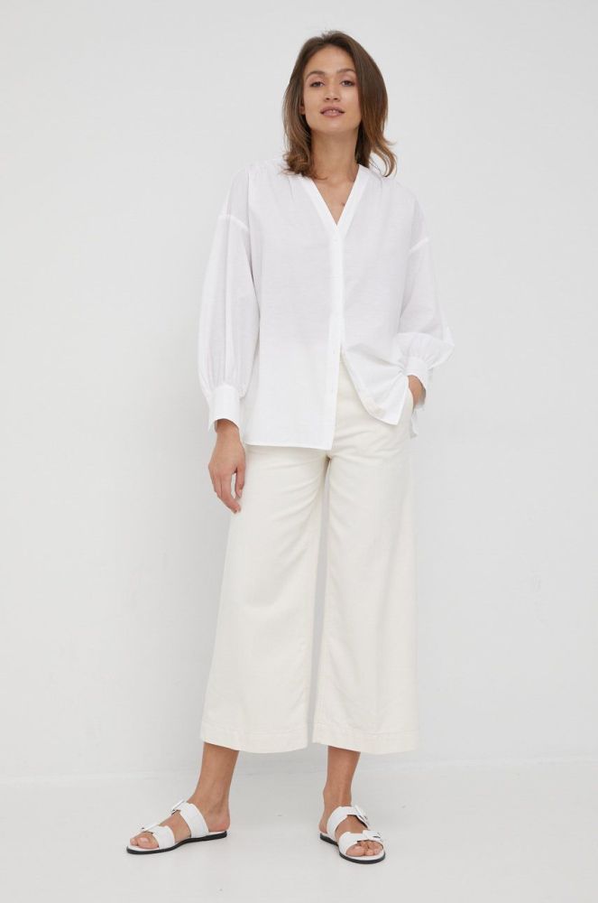 Бавовняна сорочка Drykorn жіноча колір білий relaxed