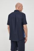 Бавовняна сорочка Emporio Armani чоловіча колір синій relaxed класичний комір
