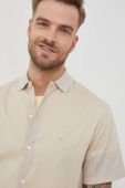 Бавовняна сорочка Emporio Armani чоловіча колір бежевий regular класичний комір (2279913)