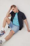 Бавовняна сорочка Jack & Jones чоловіча колір синій regular класичний комір Бавовняна сорочка Jack & Jones чоловіча колір синій regular класичний комір