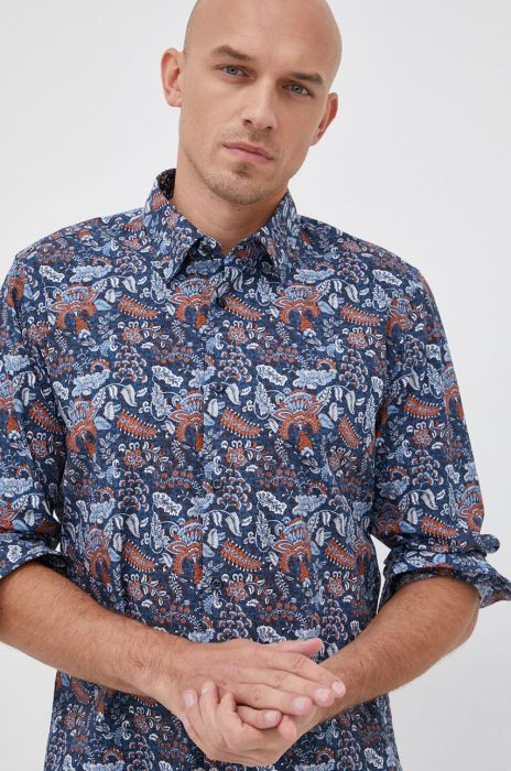 Бавовняна сорочка Joop! чоловіча slim класичний комір колір барвистий