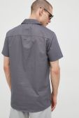 Бавовняна сорочка Solid чоловіча колір сірий regular