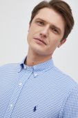 Сорочка Polo Ralph Lauren чоловіча slim комір button-down колір блакитний (2034546)