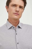 Бавовняна сорочка Michael Kors чоловіча колір сірий slim з італійським коміром