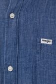 Сорочка Wrangler чоловіча колір синій relaxed класичний комір