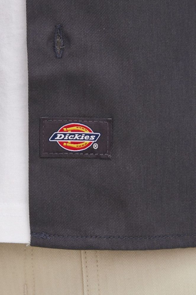 Сорочка Dickies чоловіча колір сірий regular класичний комір фото 2