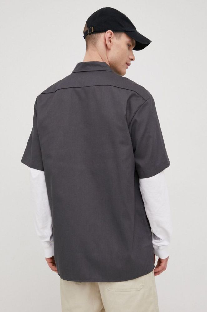 Сорочка Dickies чоловіча колір сірий regular класичний комір фото 4