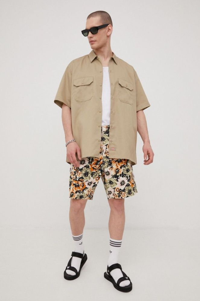 Сорочка Dickies чоловіча колір зелений regular класичний комір (2225665) фото 3