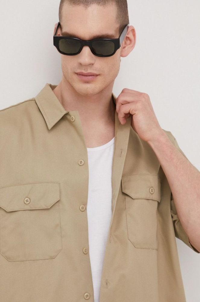 Сорочка Dickies чоловіча колір зелений regular класичний комір (2225665) фото 5