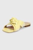 Шкіряні шльопанці Guess Sameya жіночі колір жовтий