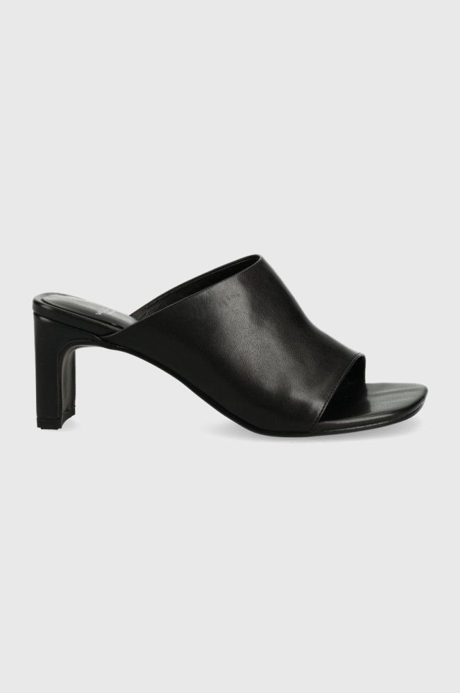 Шкіряні шльопанці Vagabond Shoemakers Luisa жіночі колір чорний каблук блок (2336085)