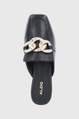 Шкіряні шльопанці Aldo Lamina жіночі колір чорний
