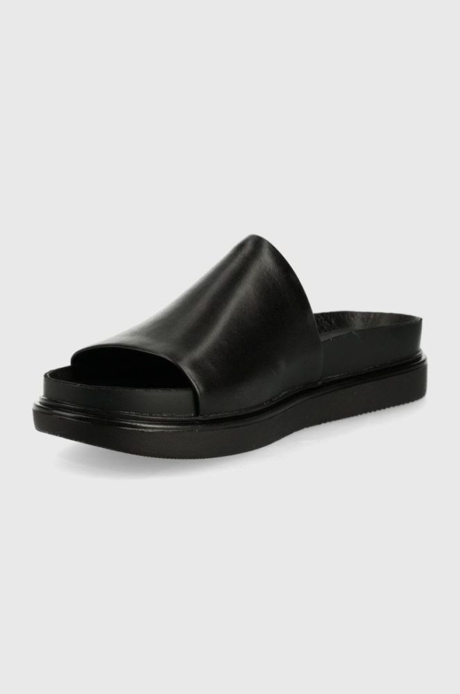 Шкіряні шльопанці Vagabond Shoemakers Erin жіночі колір чорний на платформі (2308928) фото 3