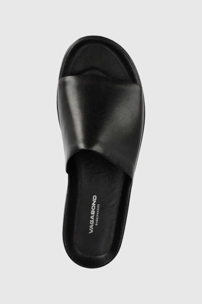 Шкіряні шльопанці Vagabond Shoemakers Erin жіночі колір чорний на платформі (2308928) фото 4