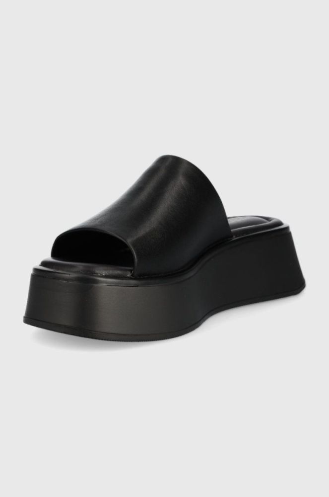 Шкіряні шльопанці Vagabond Shoemakers Courtney жіночі колір чорний на платформі (2314136) фото 3