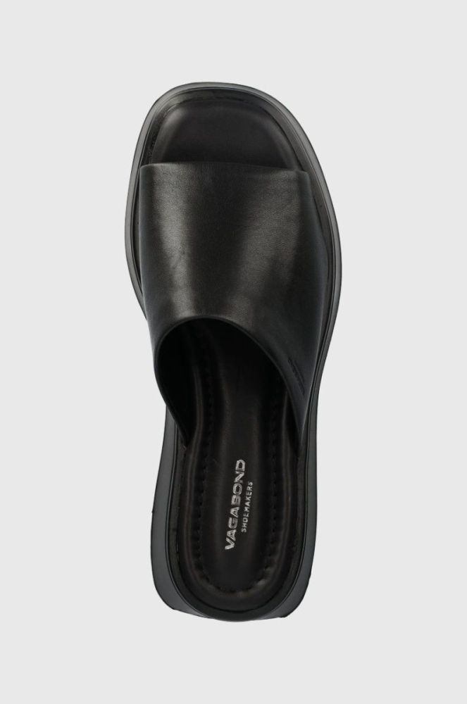 Шкіряні шльопанці Vagabond Shoemakers Courtney жіночі колір чорний на платформі (2314136) фото 4
