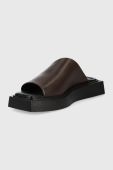 Шкіряні шльопанці Vagabond Shoemakers Evy жіночі колір коричневий на платформі