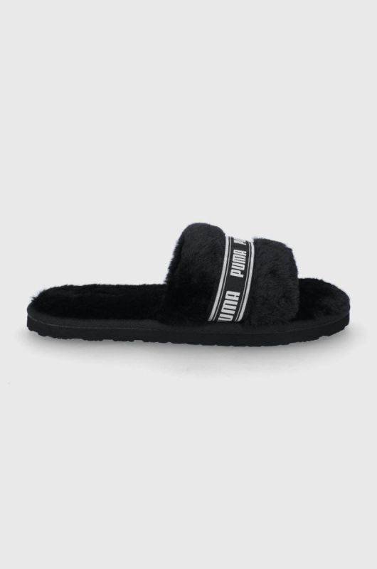 Тапочки Puma Puma Fluff 384937 колір чорний