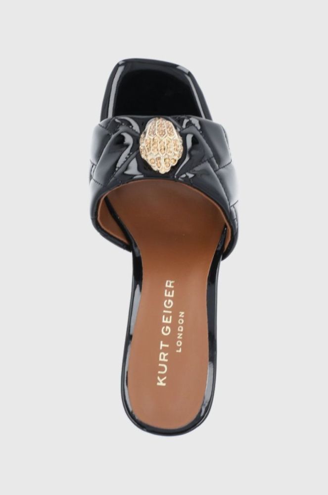 Шкіряні шльопанці Kurt Geiger London жіночі колір чорний на шпильці фото 4