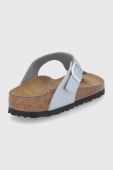 В'єтнамки Birkenstock Gizeh жіночі колір срібний на плоскому ходу Narrow Width 43853.Gizeh-Silver