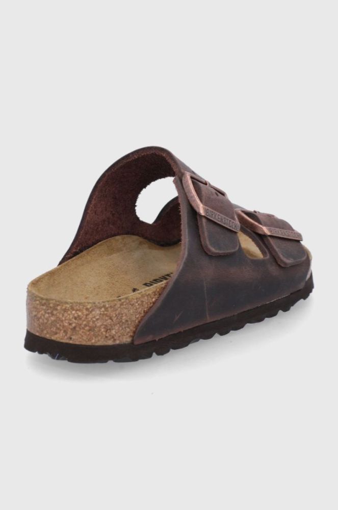 Шкіряні шльопанці Birkenstock Arizona жіночі колір коричневий Narrow Width 52533-Oil.hab фото 3