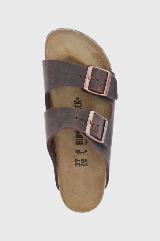 Шкіряні шльопанці Birkenstock Arizona жіночі колір коричневий Narrow Width 52533-Oil.hab фото 4