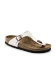 Шкіряні в'єтнамки Birkenstock Gizeh жіночі колір бежевий на плоскому ходу Narrow Width 943873-pearl.wht