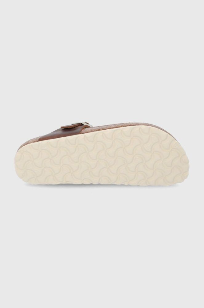Шкіряні в'єтнамки Birkenstock Gizeh Braided жіночі колір коричневий на плоскому ходу Narrow Width 1021336-Cognac фото 5