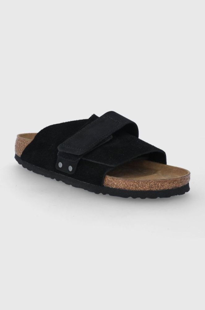 Замшеві шльопанці Birkenstock Kyoto жіночі колір чорний фото 2