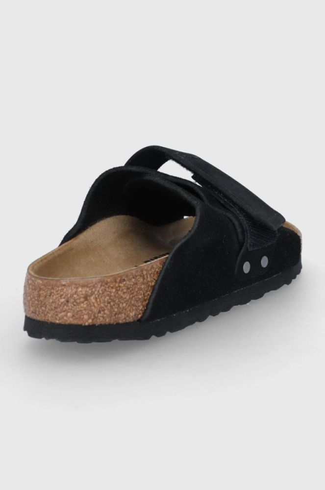 Замшеві шльопанці Birkenstock Kyoto жіночі колір чорний фото 3