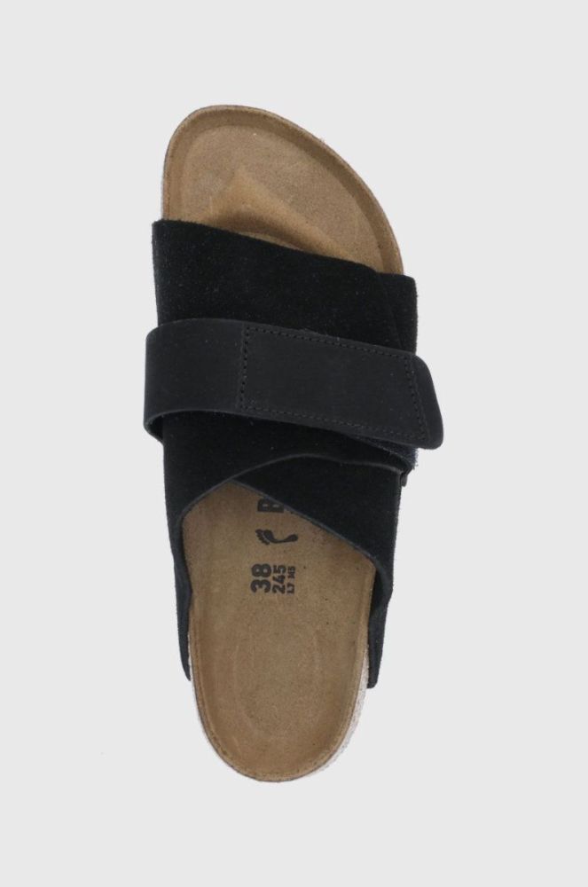 Замшеві шльопанці Birkenstock Kyoto жіночі колір чорний фото 4