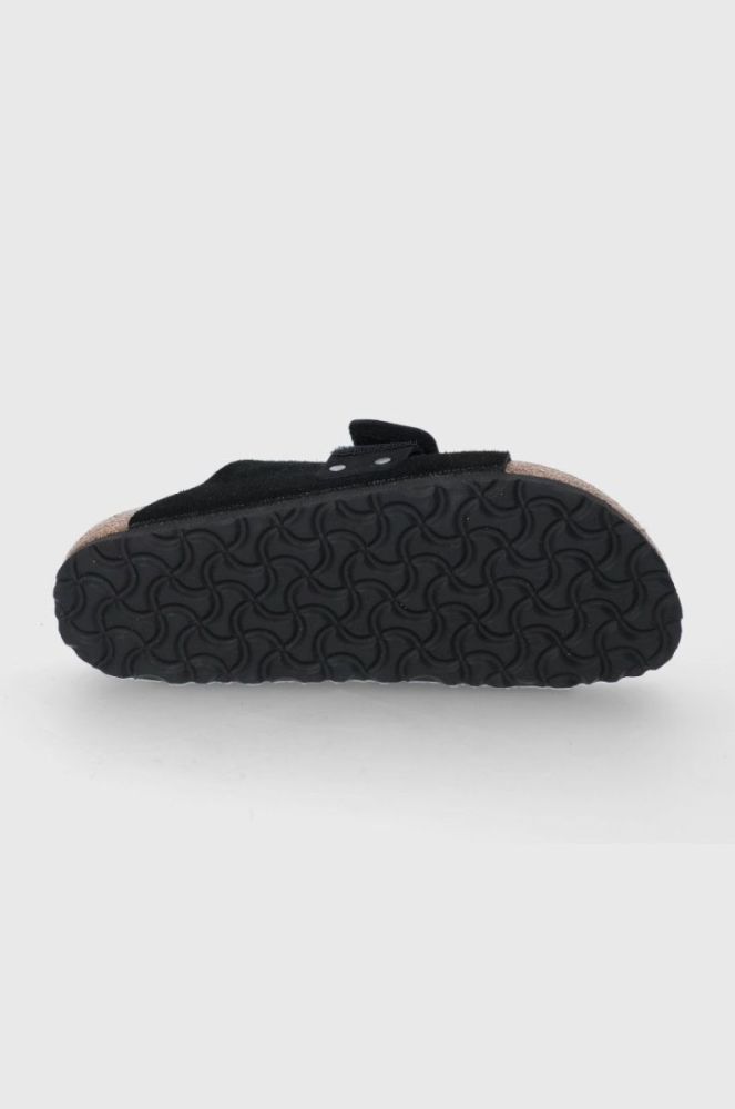 Замшеві шльопанці Birkenstock Kyoto жіночі колір чорний фото 5