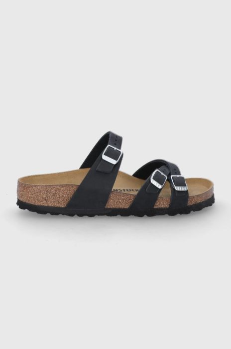 Замшеві шльопанці Birkenstock Franca жіночі колір чорний Narrow Width Замшеві шльопанці Birkenstock Franca жіночі колір чорний Narrow Width