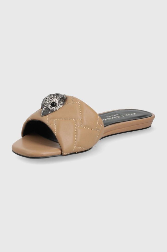Шкіряні шльопанці Kurt Geiger London жіночі колір коричневий (2225739) фото 3