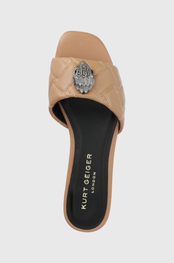 Шкіряні шльопанці Kurt Geiger London жіночі колір коричневий (2225739) фото 4