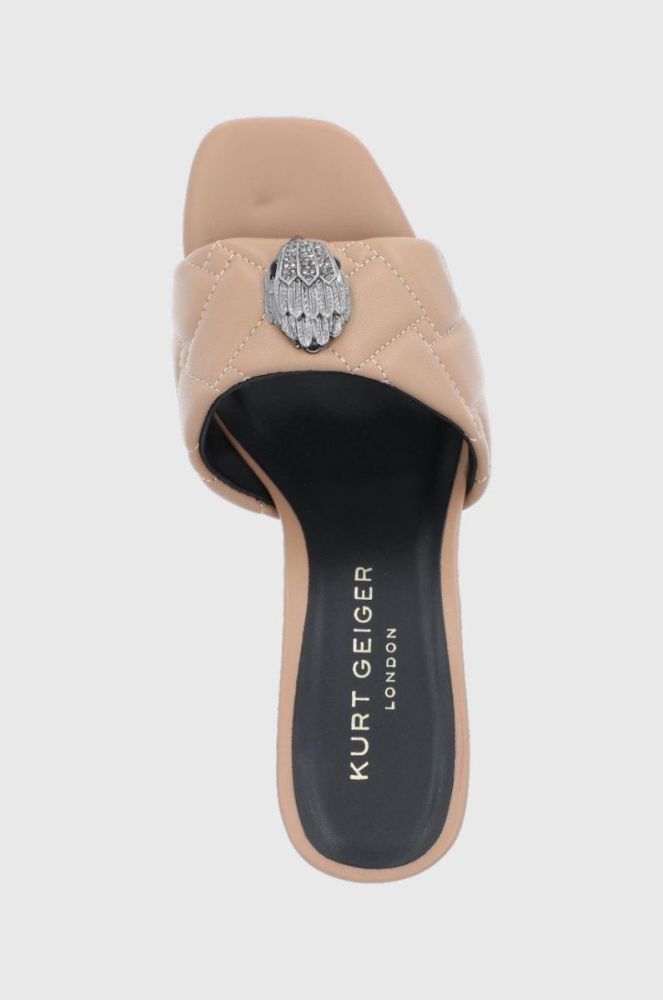 Шкіряні шльопанці Kurt Geiger London жіночі колір коричневий на шпильці фото 4