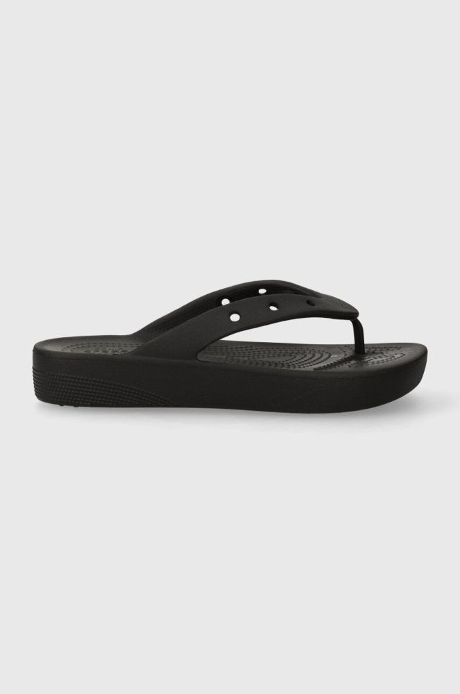 В'єтнамки Crocs жіночі колір чорний на платформі 207714.001-BLACK