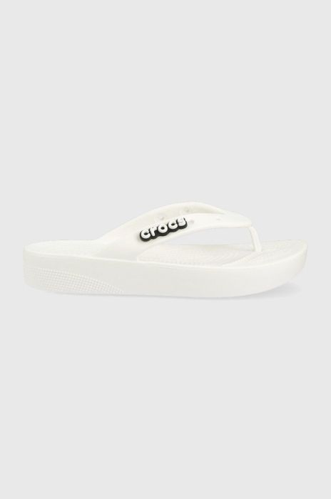 В'єтнамки Crocs жіночі колір білий на платформі 207714.100-WHITE