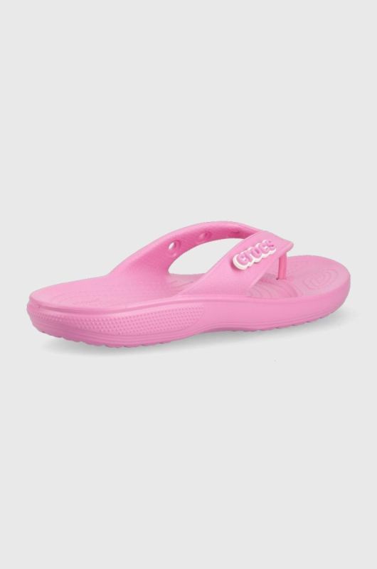 В'єтнамки Crocs CLASSIC 207713 жіночі колір фіолетовий на плоскому ходу 207713.6SW-TAFFY.PINK фото 2