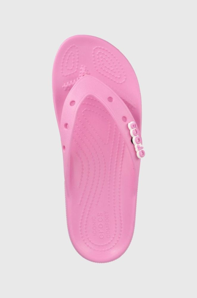 В'єтнамки Crocs CLASSIC 207713 жіночі колір фіолетовий на плоскому ходу 207713.6SW-TAFFY.PINK фото 4