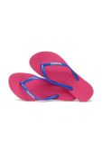 В'єтнамки Havaianas Slim Logo жіночі колір червоний на плоскому ходу