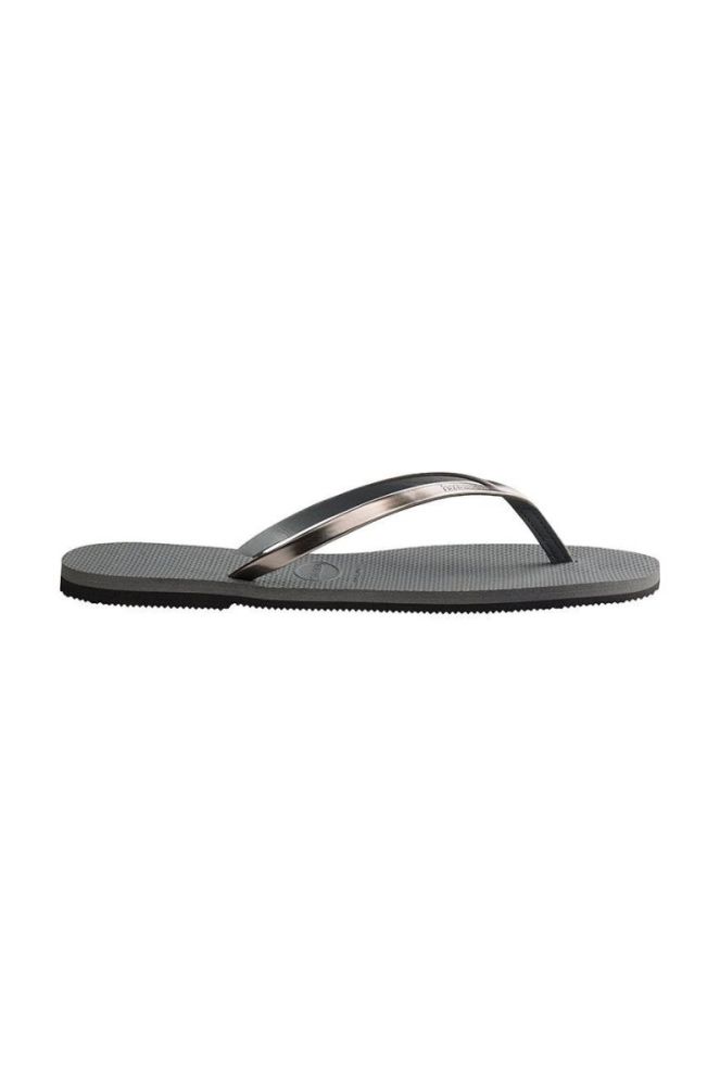 В'єтнамки Havaianas You Metallic жіночі колір сірий на плоскому ходу фото 2