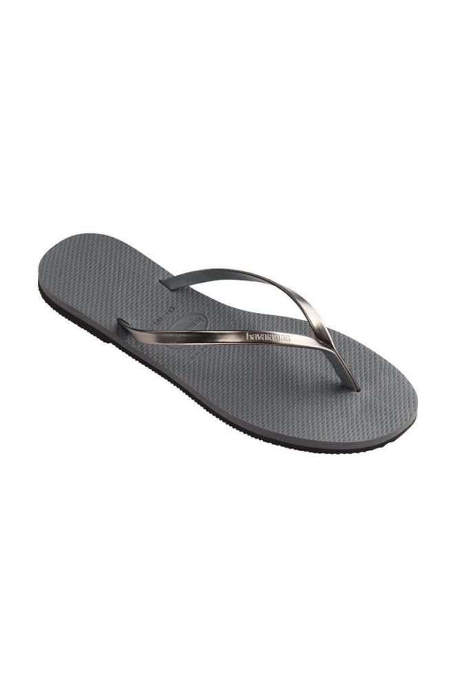 В'єтнамки Havaianas You Metallic жіночі колір сірий на плоскому ходу фото 3