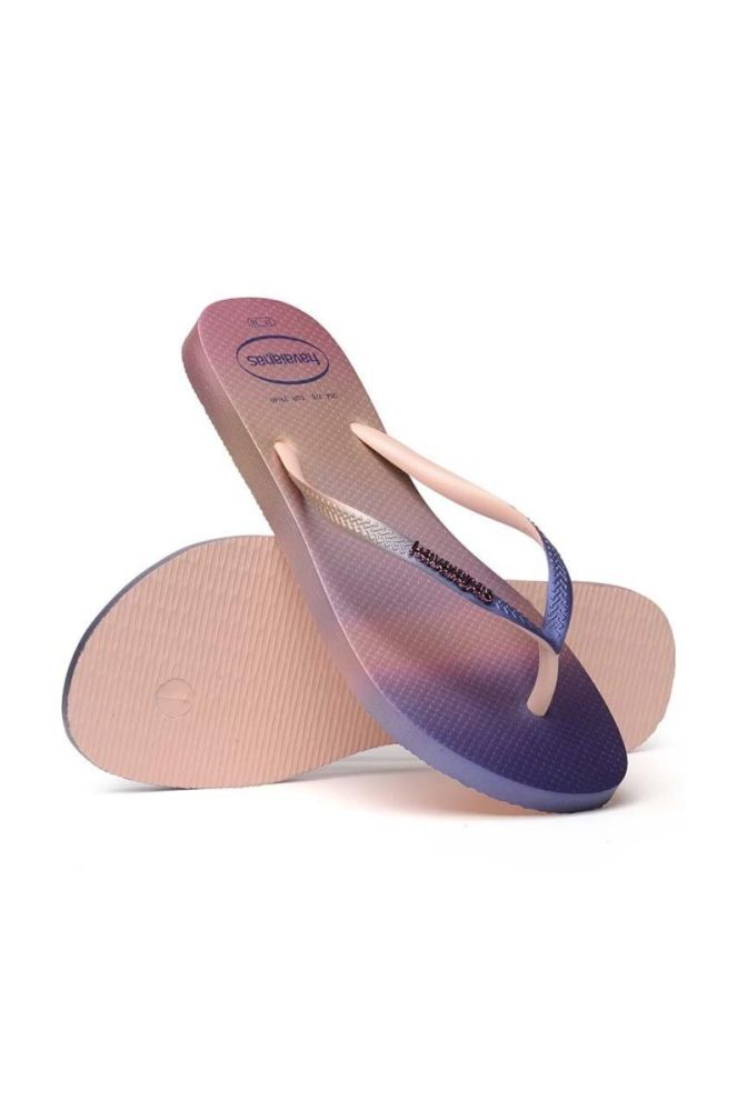 В'єтнамки Havaianas Slim Gradient Sunset жіночі на плоскому ходу колір барвистий фото 5