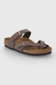 Замшеві шльопанці Birkenstock колір коричневий