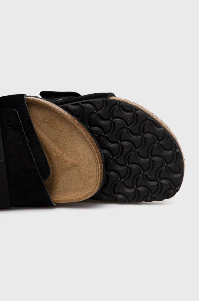 Замшеві шльопанці Birkenstock Kyoto чоловічі колір чорний фото 4